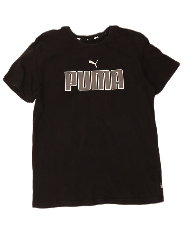 Puma Womens Graphic T-Shirt Top UK 10 Small Black Cotton