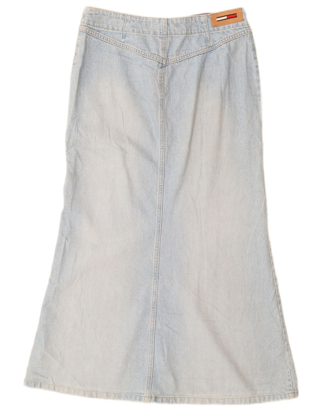 TOMMY HILFIGER Gonna di jeans a vita alta da donna US 10 Large W30 Cotone blu