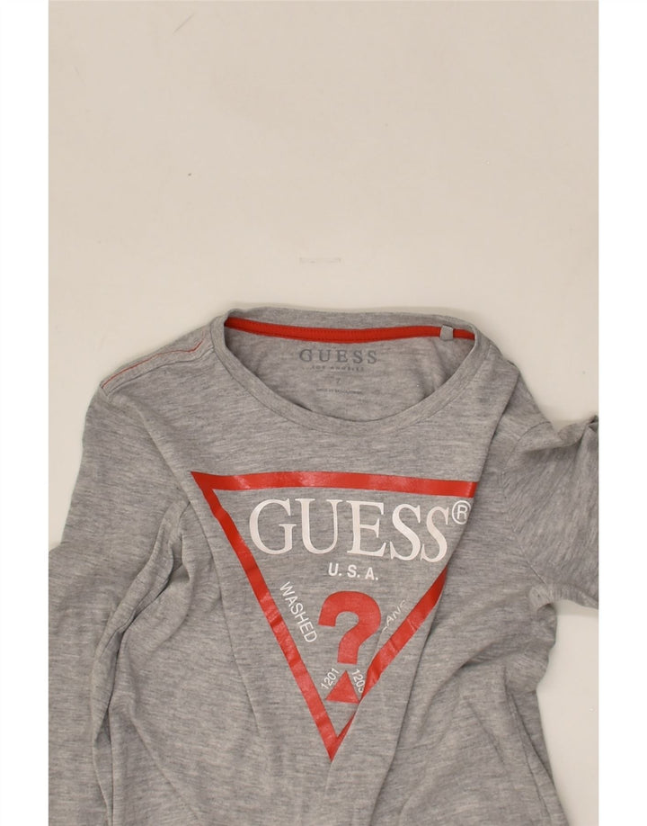 GUESS Boys Graphic Top Long Sleeve 6-7 Years Grey Cotton | Vintage Guess | Thrift | Second-Hand Guess | Used Clothing | Messina Hembry 