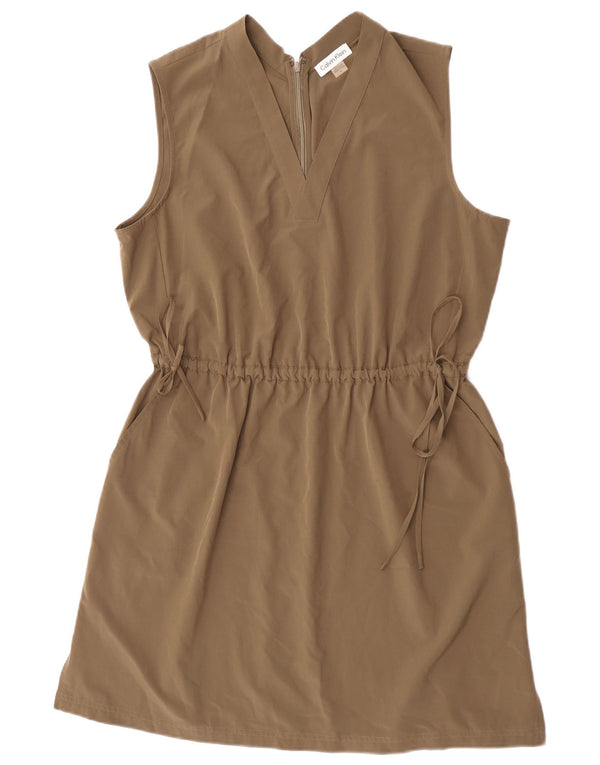 Abito tubino senza maniche da donna Calvin Klein US 14 XL poliestere kaki