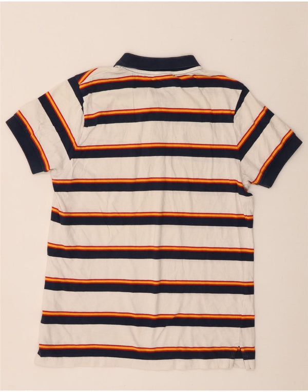 Polo da uomo Ellesse piccola in cotone a righe bianche