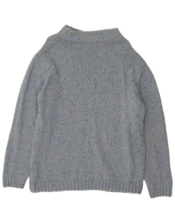 Maglione da donna con collo dolcevita Rifle UK 16 Lana grande blu screziata