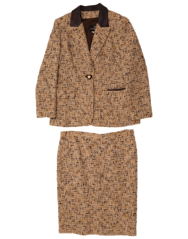 Gai Mattiolo Set gonna 2 pezzi da donna IT 46 Large W34 Beige screziato