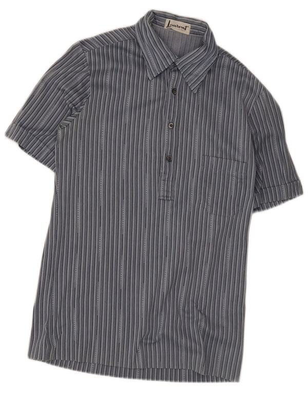 Laurent Mens Polo Shirt Small Blue Striped