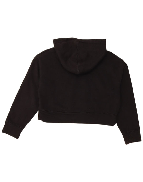 Maglione corto con cappuccio da donna Zara UK 12 cotone nero medio