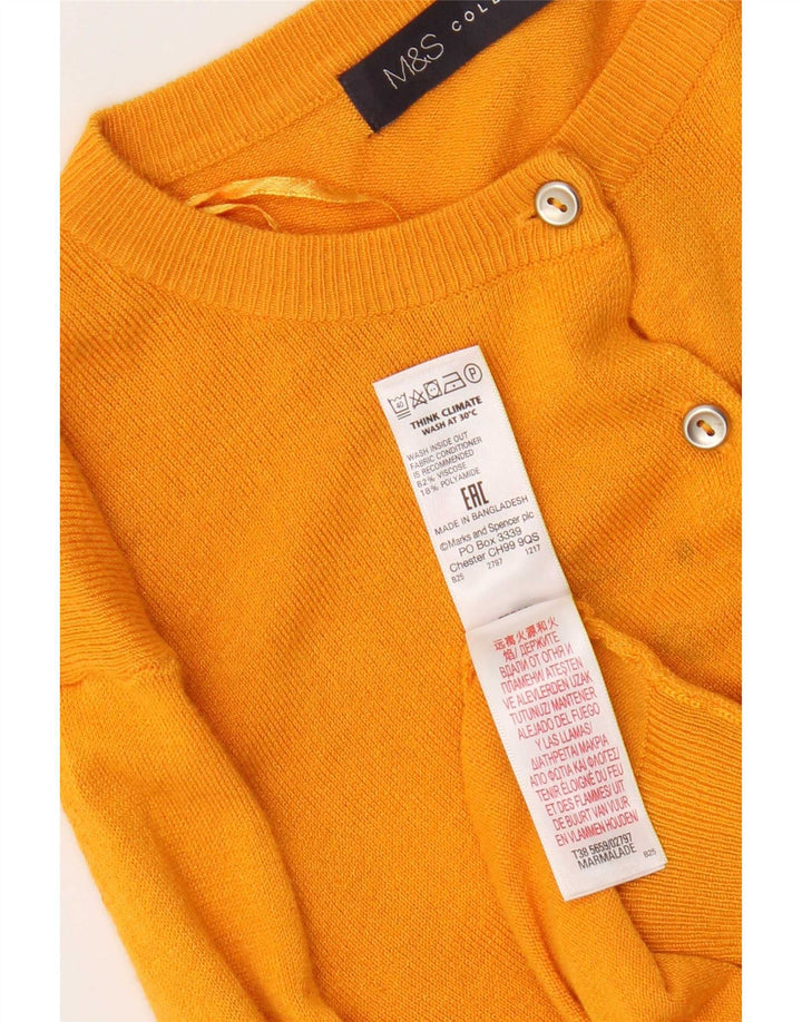 Maglione cardigan vestibilità regolare da donna Marks & Spencer UK 12 giallo medio