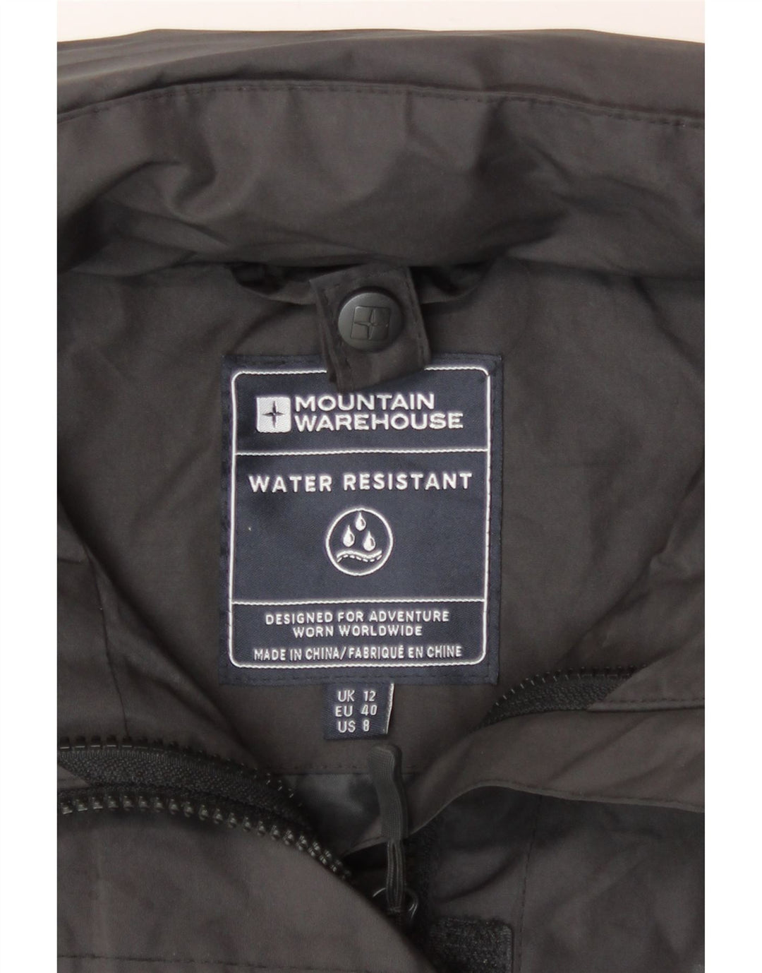 Giacca antipioggia con cappuccio da donna Mountain Warehouse UK 12 Medium Nero Poliammide