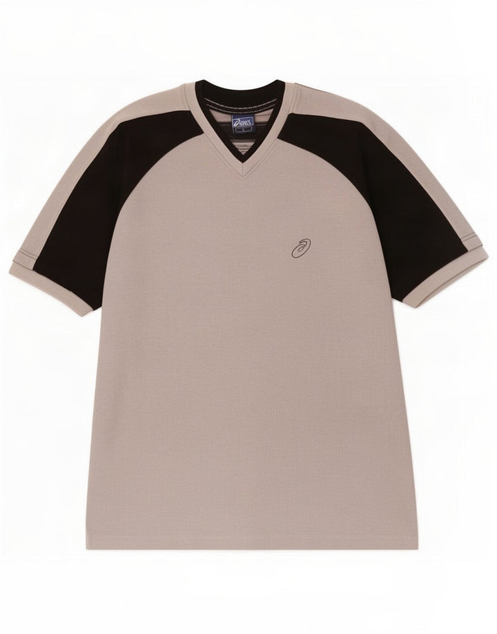 T-shirt da uomo Asics Top Large in cotone color block grigio