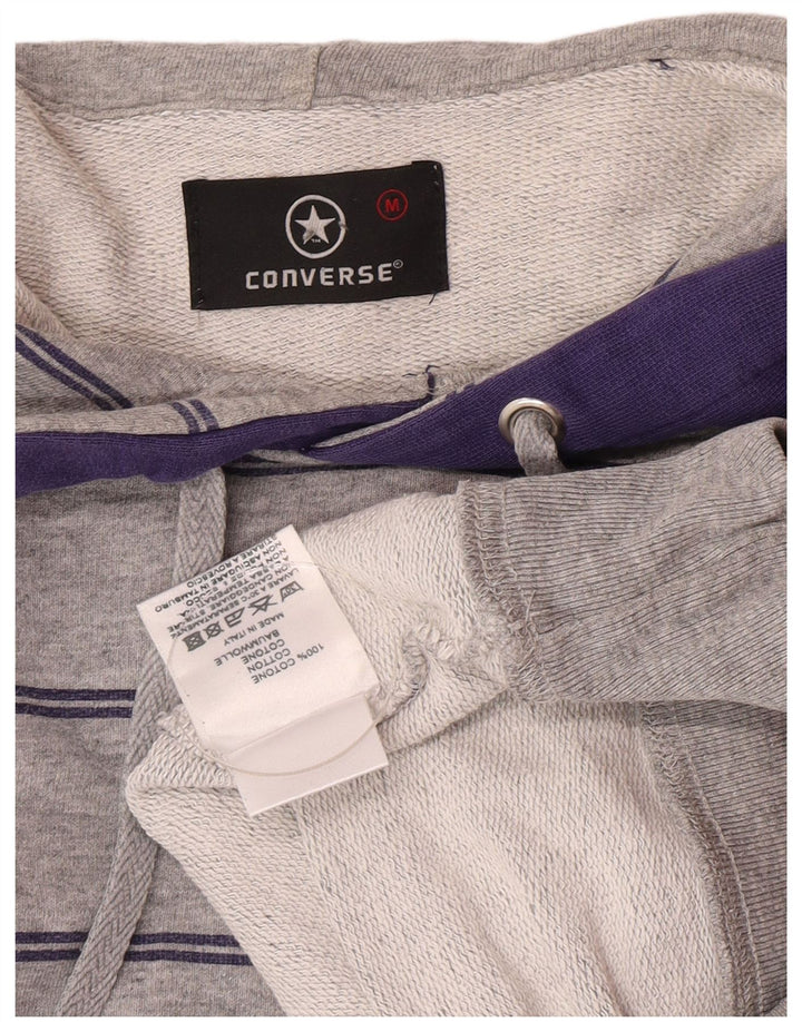 Felpa con cappuccio da uomo Converse in cotone color block grigio medio