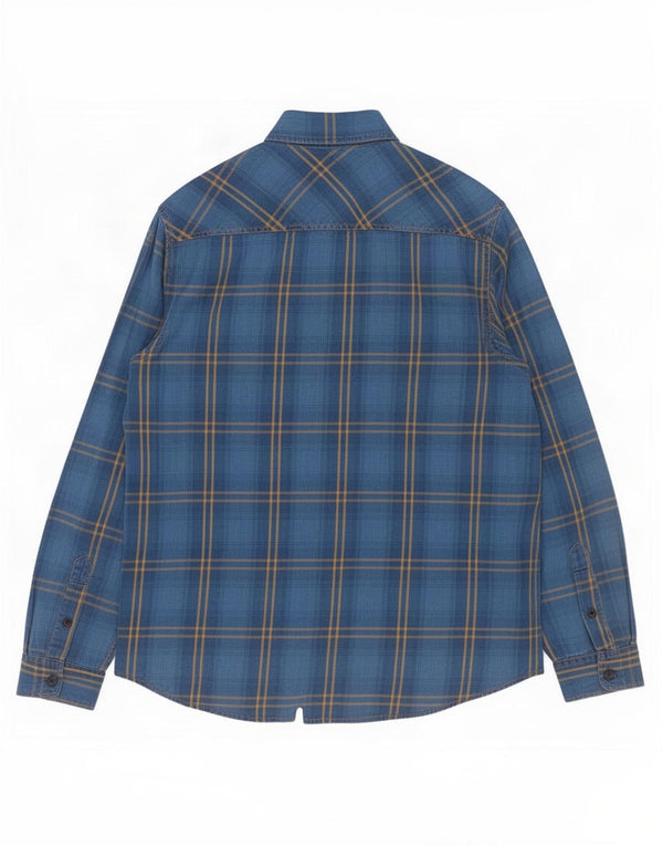 Camicia in flanella da uomo Scorpion Bay, cotone a quadri blu grandi