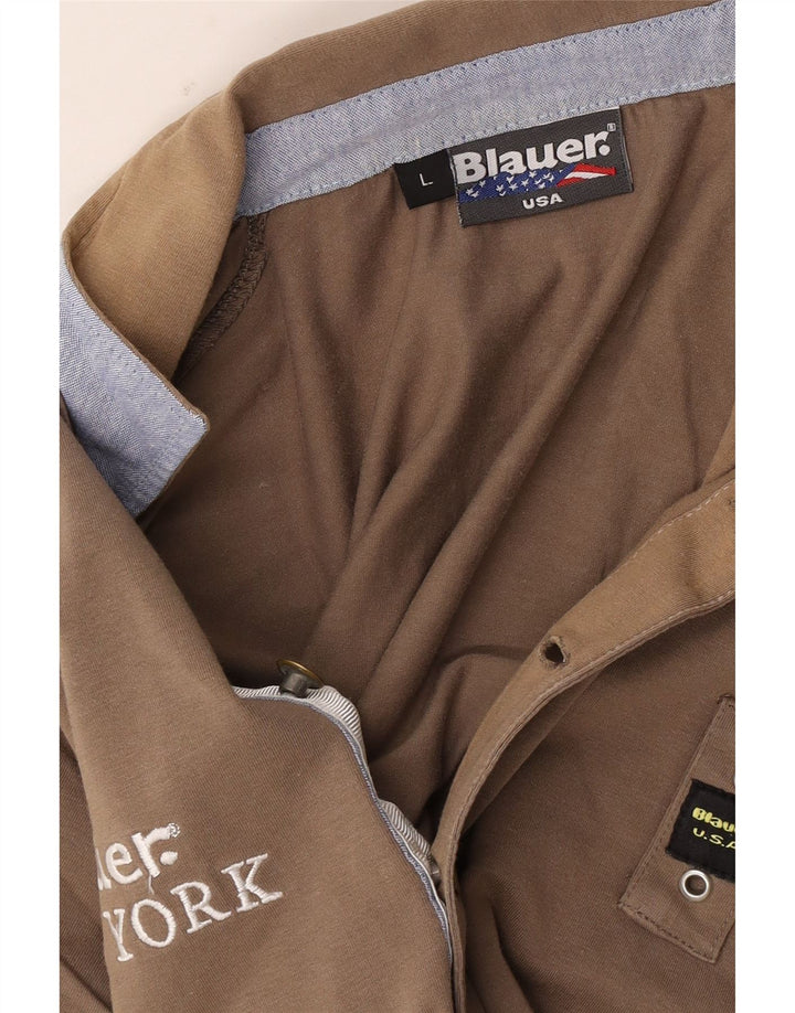 Polo grafica da uomo Blauer grande marrone