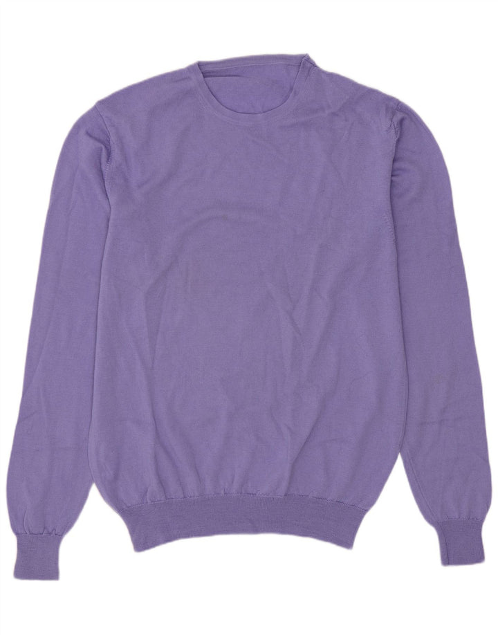 Maglione maglione girocollo vintage da uomo piccolo viola