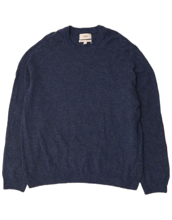 Maglione maglione girocollo da uomo Marks & Spencer 2XL blu navy screziato