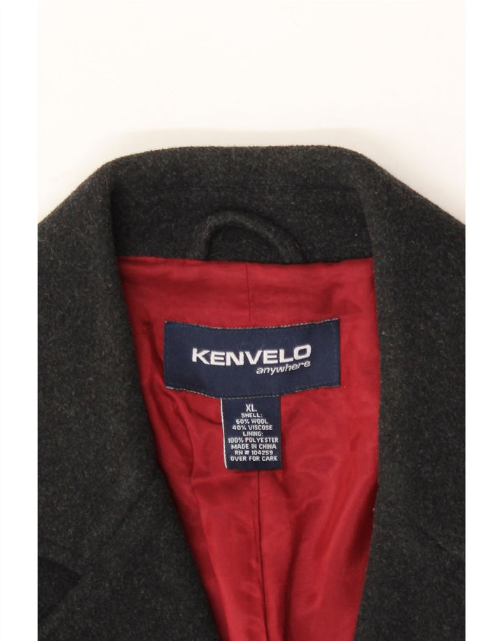 KENVELO Mens 3 Button Blazer Jacket UK 42 XL Grey Wool Vintage Kenvelo and Second-Hand Kenvelo from Messina Hembry 
