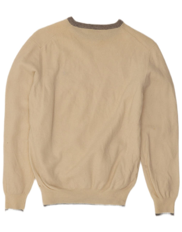 Maglione da uomo con scollo a barca Brooksfield IT 52 Large in lana vergine bianco sporco