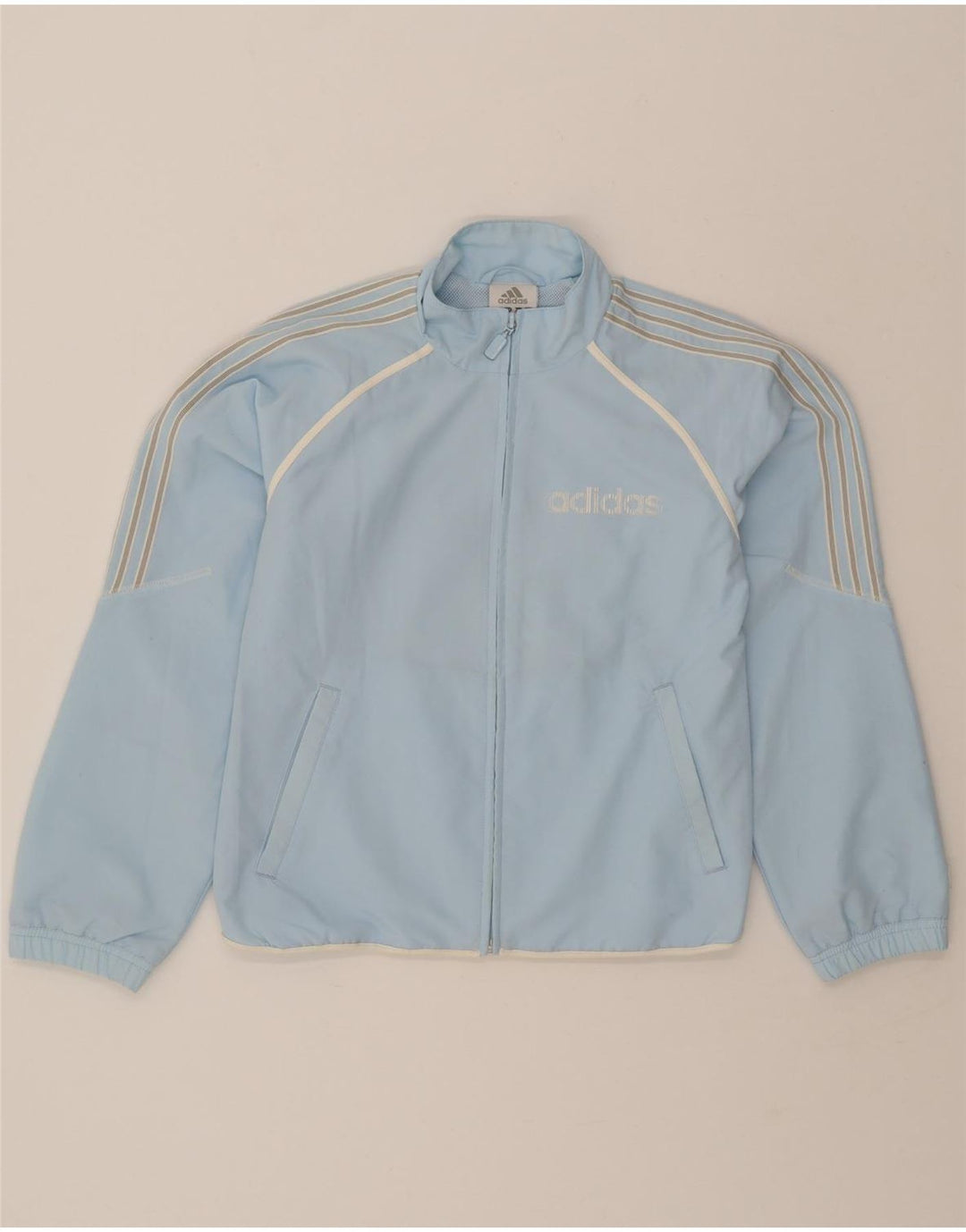 ADIDAS Girls Tracksuit Top Jacket 11-12 Years Blue Polyester Vintage Adidas and Second-Hand Adidas from Messina Hembry 