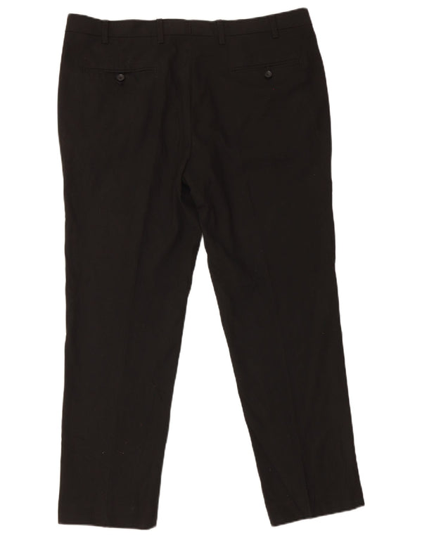 Pantaloni da abito slim da uomo Marks & Spencer W38 L29 poliestere nero