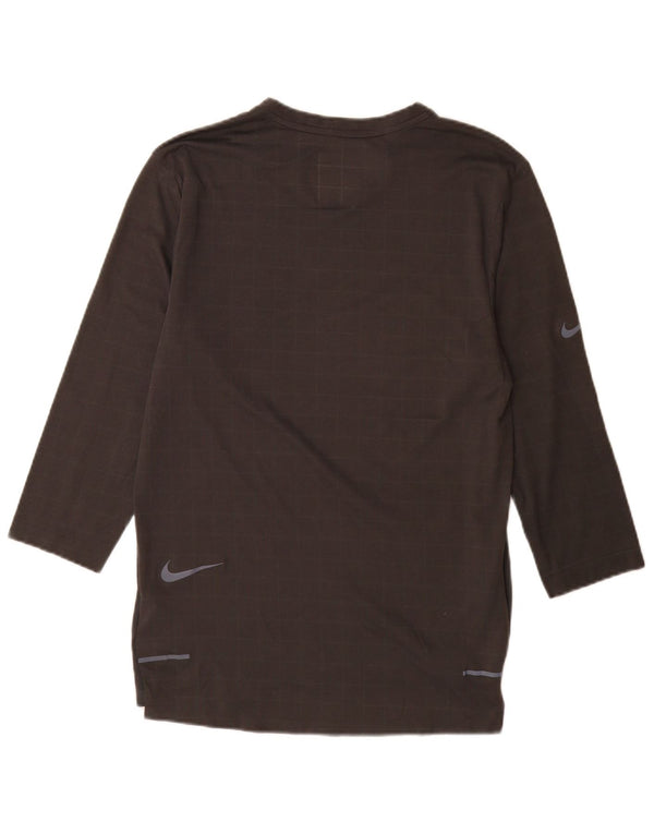Abito t-shirt grafica Nike da donna con maniche a 3/4 UK 10 piccolo grigio a quadri