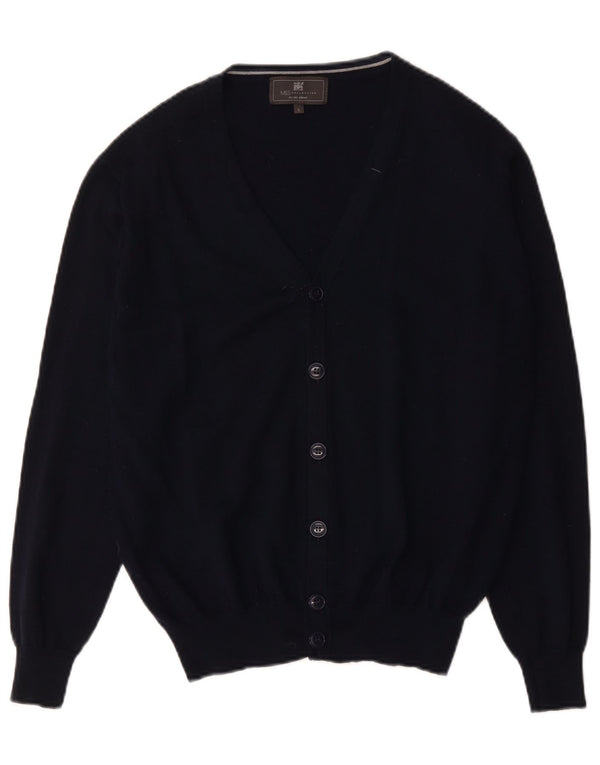 Maglione cardigan da uomo Marks & Spencer grande acrilico blu navy