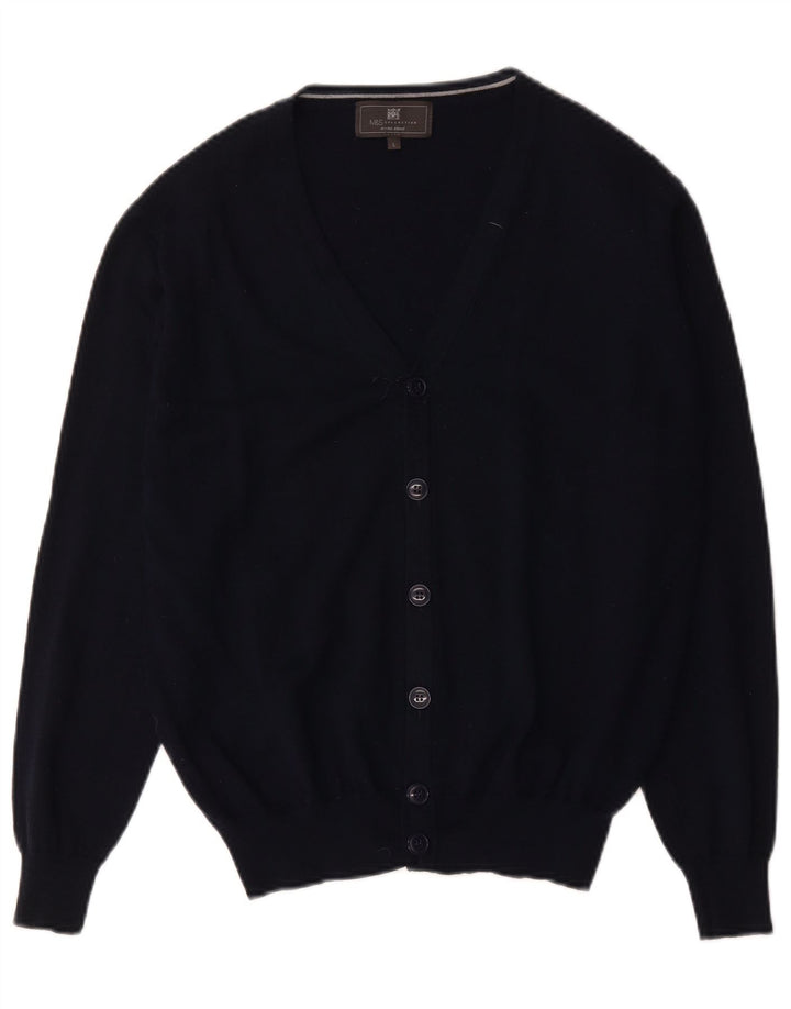 Maglione cardigan da uomo Marks & Spencer grande acrilico blu navy