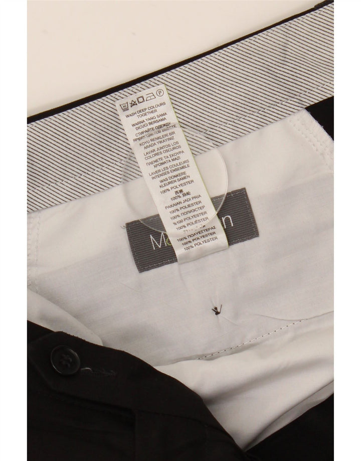 Pantaloni chino dritti da uomo Marks & Spencer W36 L31 poliestere nero