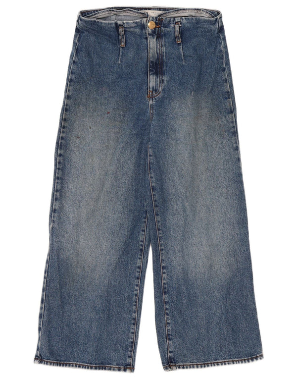 Jeans corti da donna Zara a gamba larga EU 40 medio W30 L23 blu