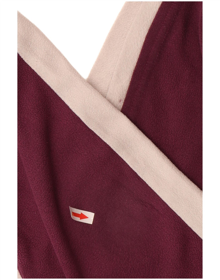 Maglione in pile da uomo Superga con zip e collo color block bordeaux medio