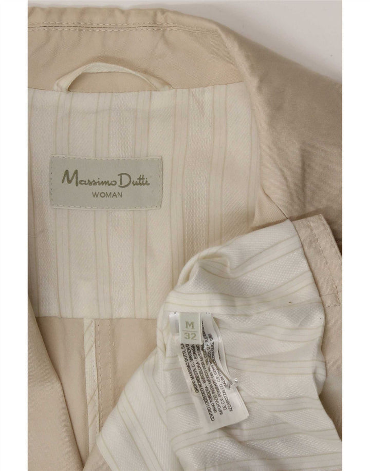 Massimo Dutti Giacca blazer a 2 bottoni da donna UK 12 Cotone beige medio
