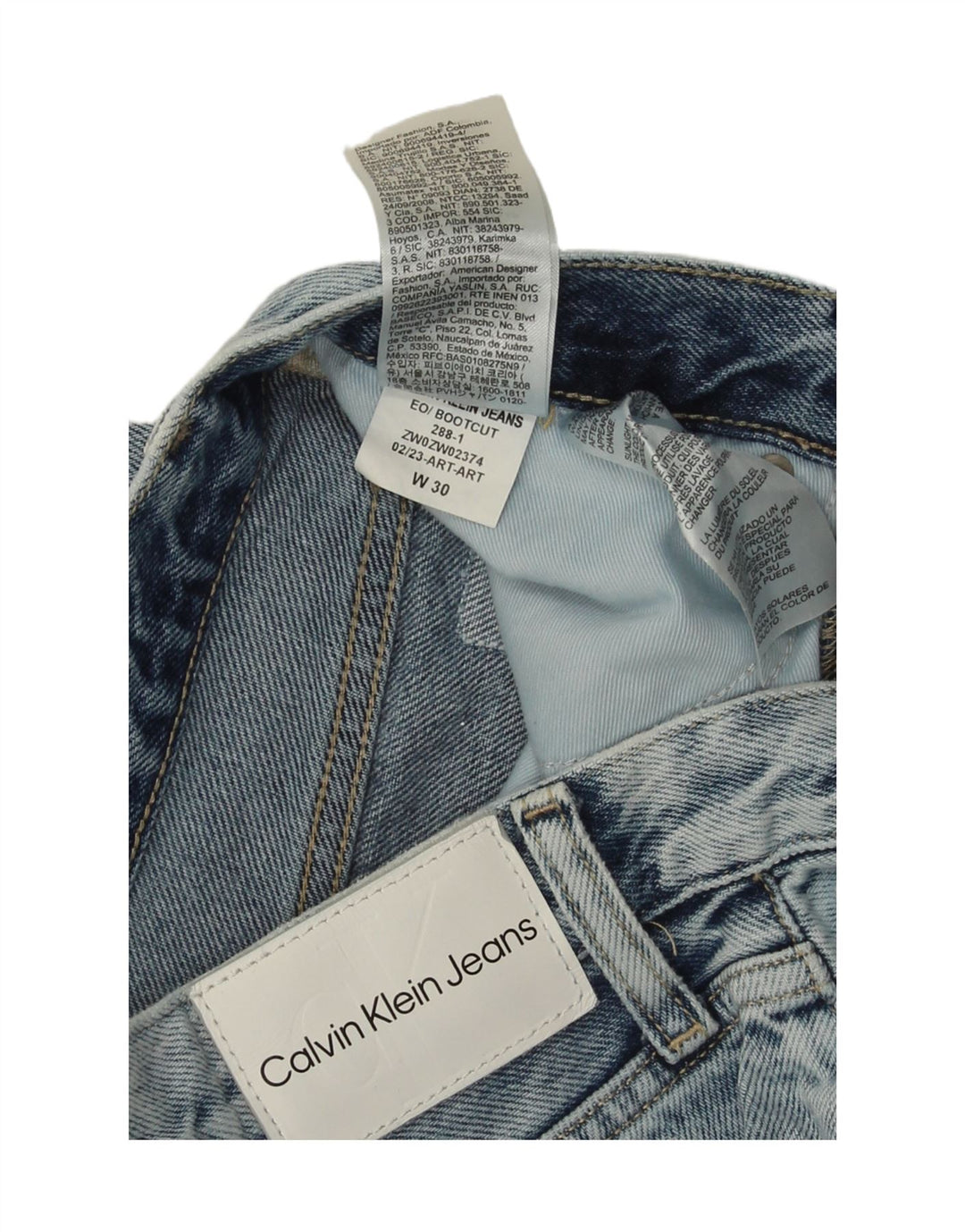 Jeans Bootcut da uomo Calvin Klein W30 L33 cotone blu