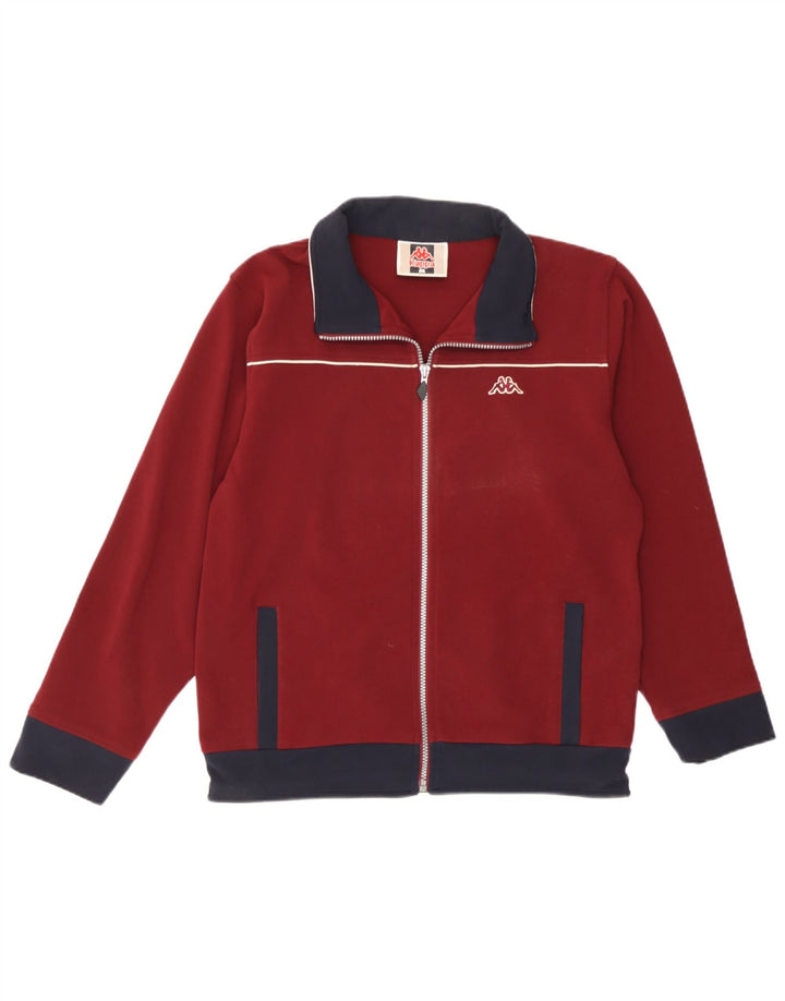 Giacca da tuta da uomo Kappa in poliestere color block medio bordeaux