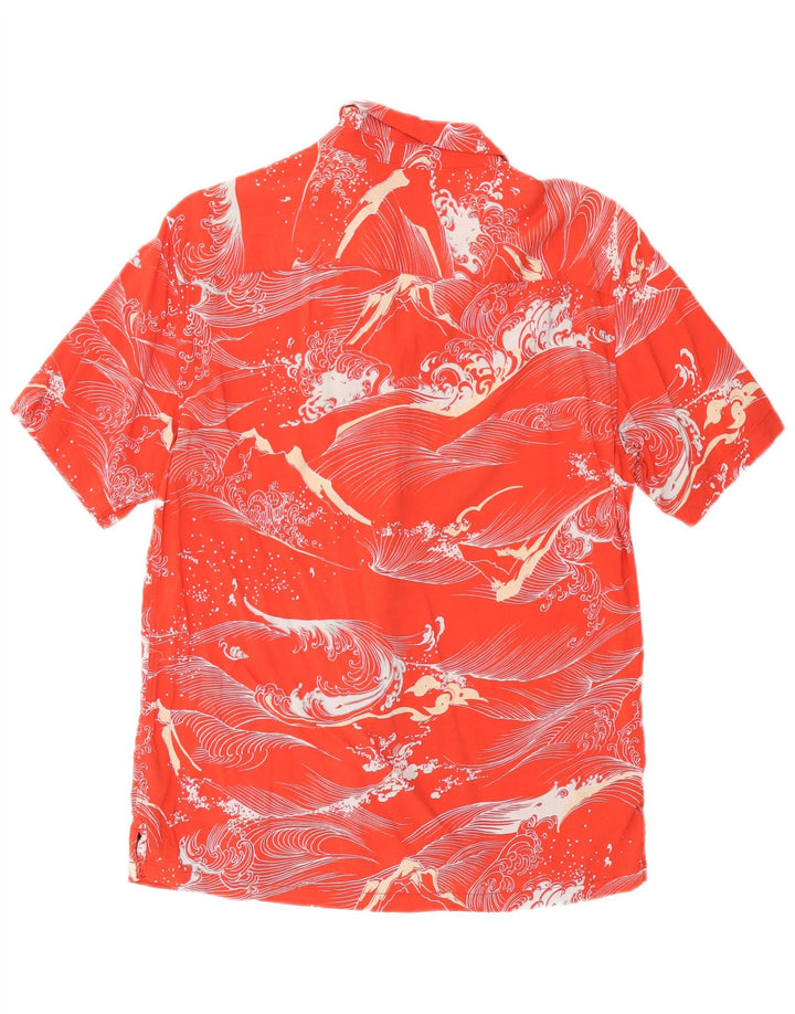 Camicia a maniche corte da uomo con motivo astratto All Saints Rosso medio hawaiano