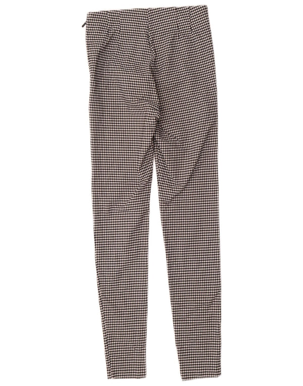 Pantaloni skinny casual da donna Zara piccoli W26 L28 viscosa a quadretti neri