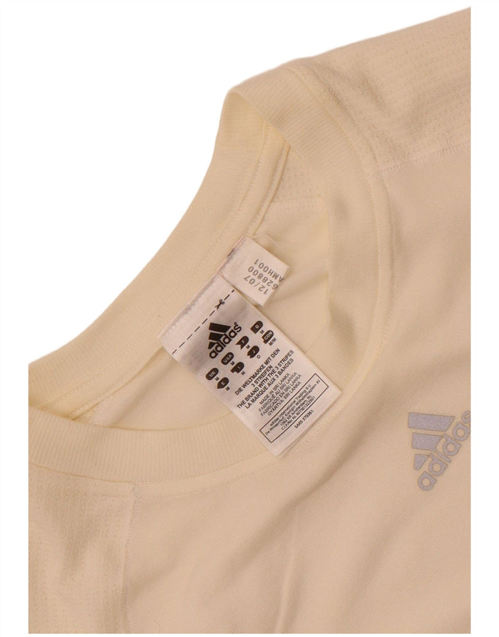 T-shirt Adidas da uomo Top media in nylon bianco