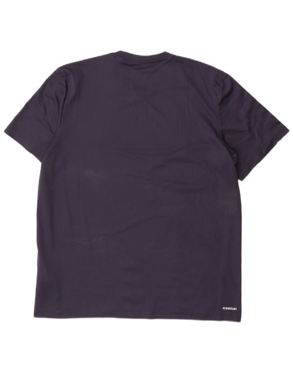 T-shirt Adidas Aeroready da uomo, grande, in poliestere blu navy