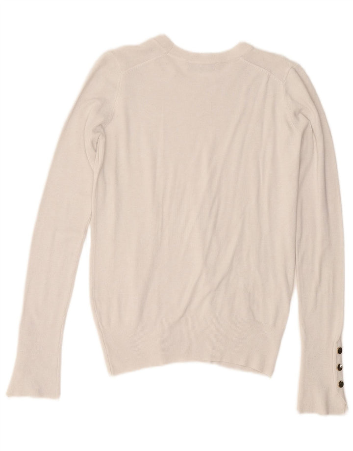 Maglione maglione girocollo da donna Zara UK 10 piccolo bianco