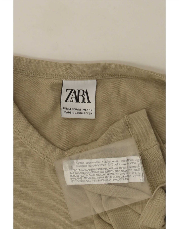 T-shirt Zara da uomo Top in cotone beige medio