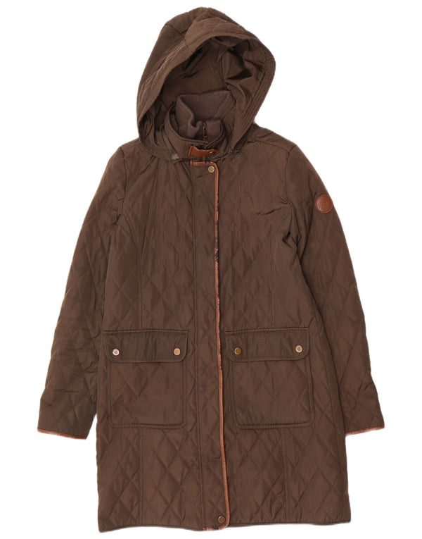 Ralph Lauren Cappotto giacca a vento con cappuccio da donna UK 10 Small Khaki Classic