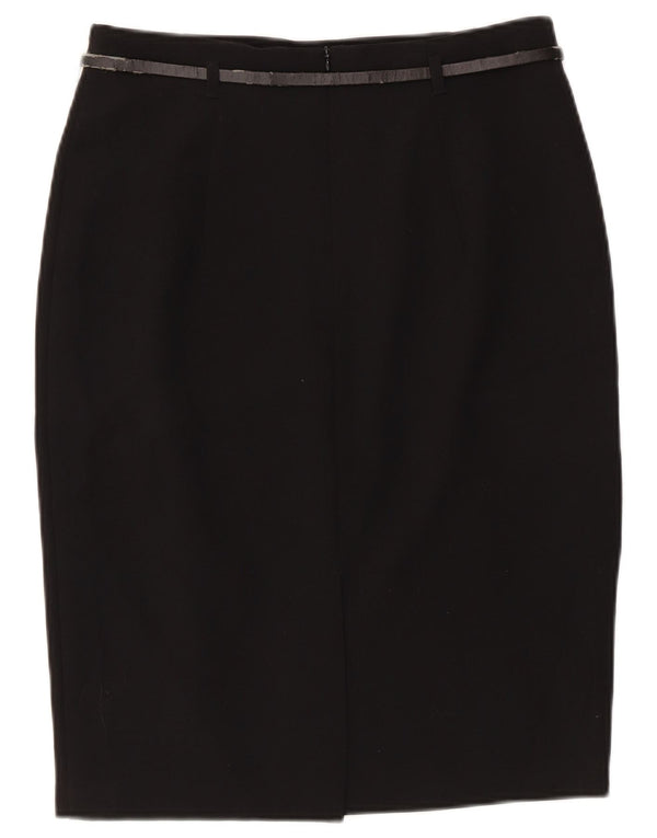 Gonna a tubino da donna Marks & Spencer UK 10 piccola W28 poliestere nero
