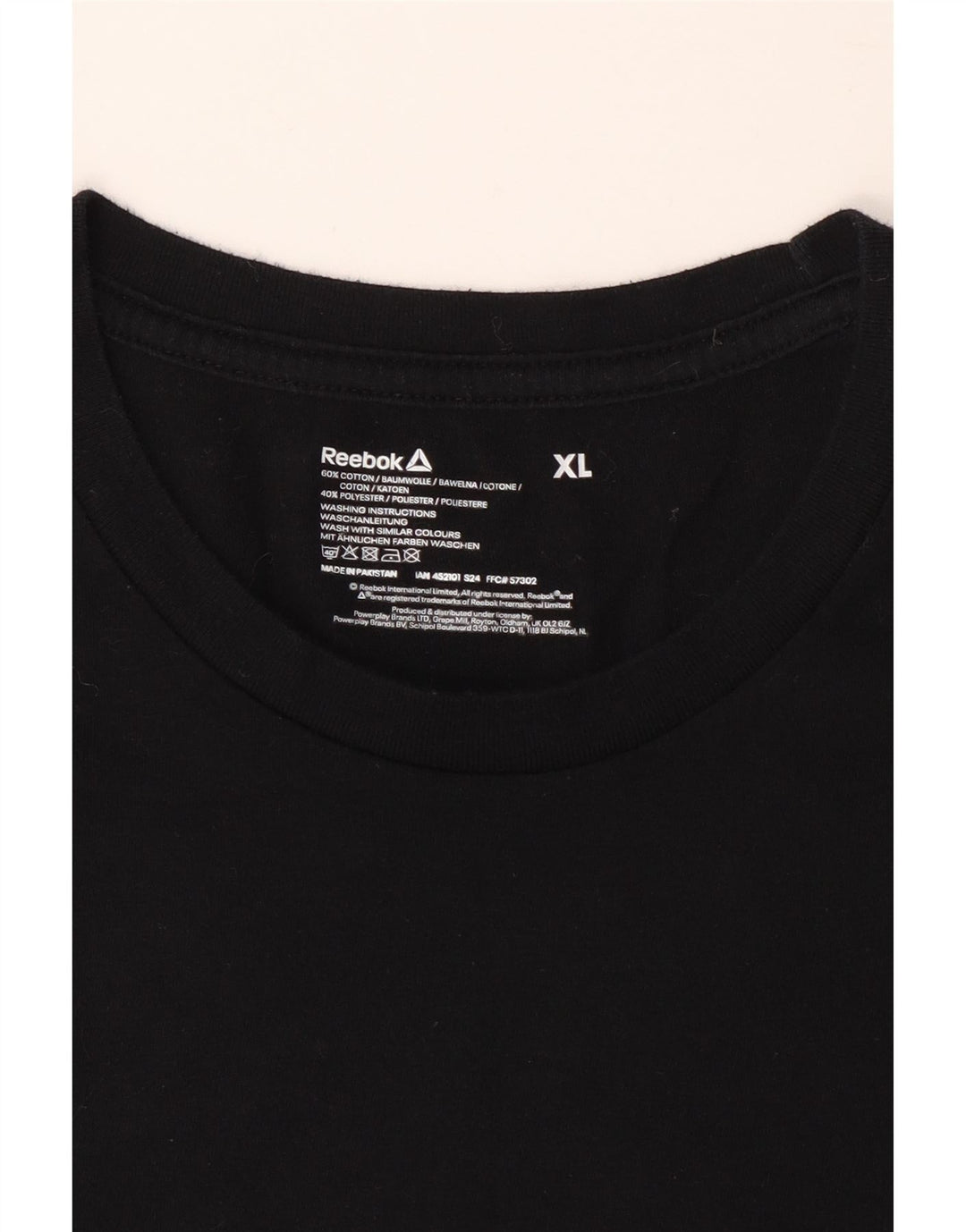 T-shirt da uomo REEBOK Top XL in cotone nero