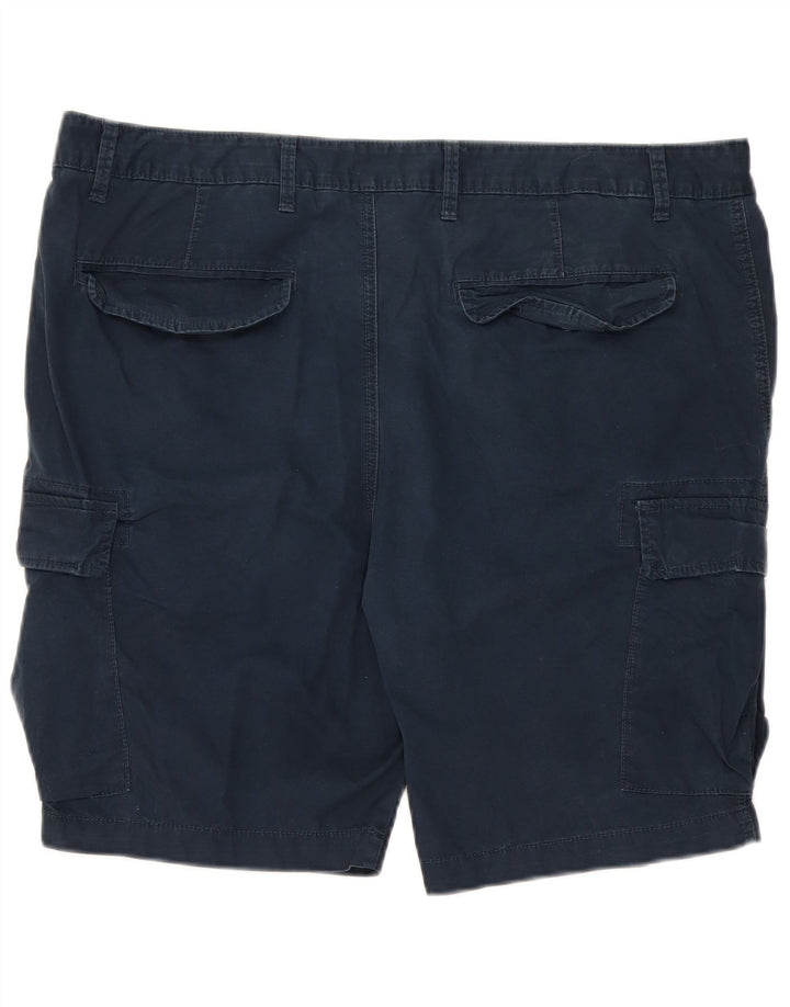 MARKS & SPENCER Pantaloncini cargo da uomo W40 XL Blu navy in cotone
