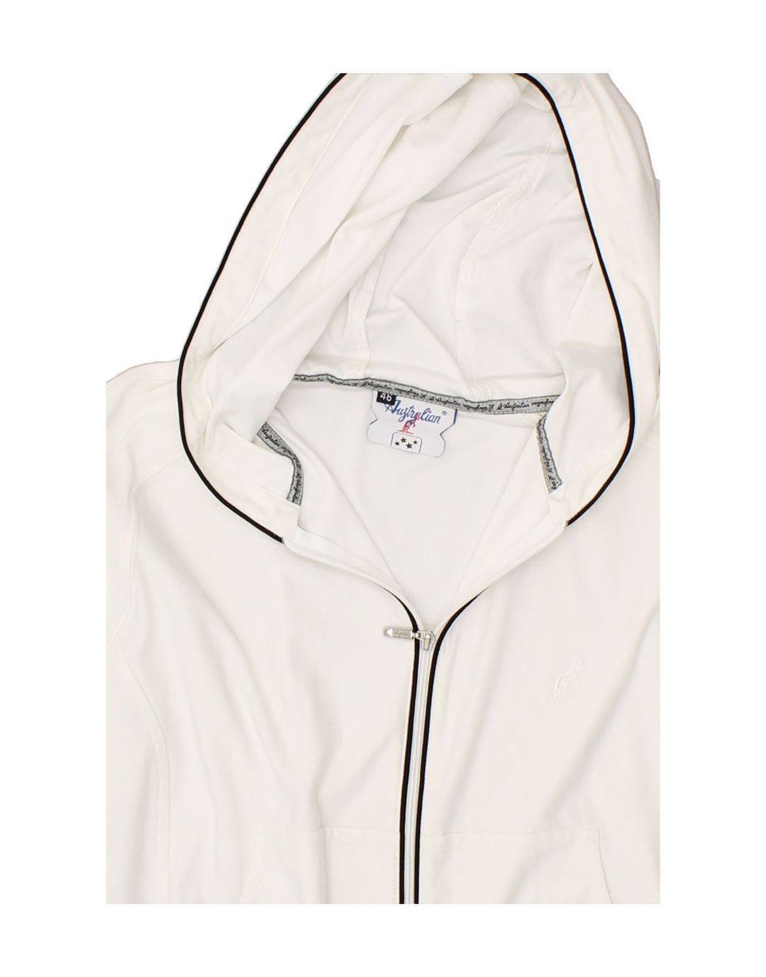 AUSTRALIAN L'ALPINA Womens Zip Hoodie Sweater IT 46 Large White Polyester Vintage AUSTRALIAN L'ALPINA and Second-Hand AUSTRALIAN L'ALPINA from Messina Hembry 