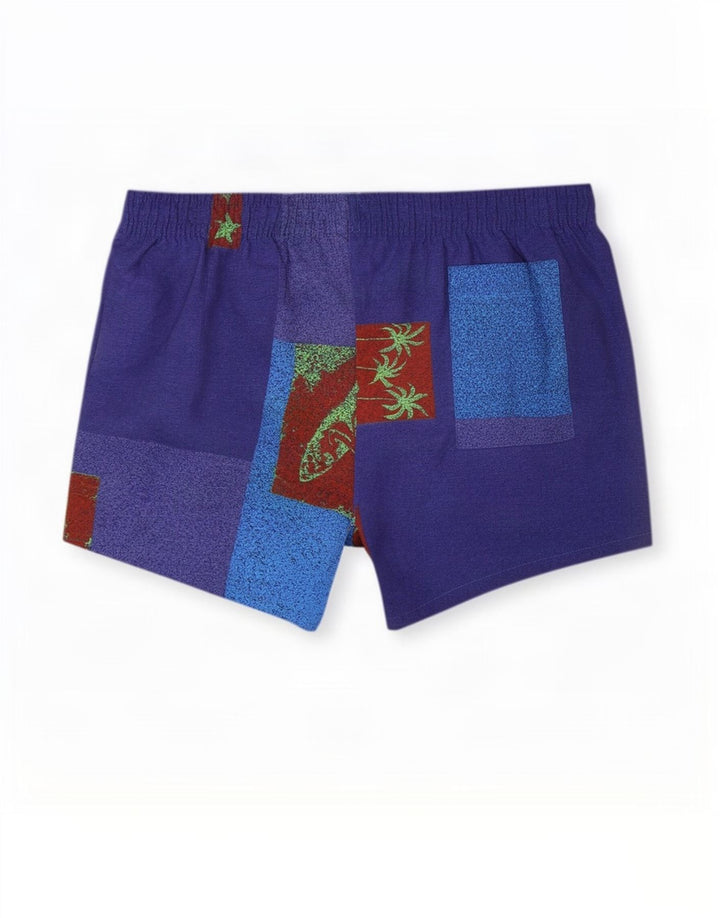 Pantaloncini da bagno grafici vintage da uomo color block medio multicolore
