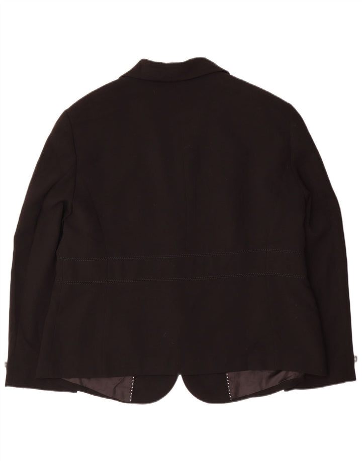 Giacca blazer a 3 bottoni da donna Marks & Spencer UK 20 2XL poliestere nero
