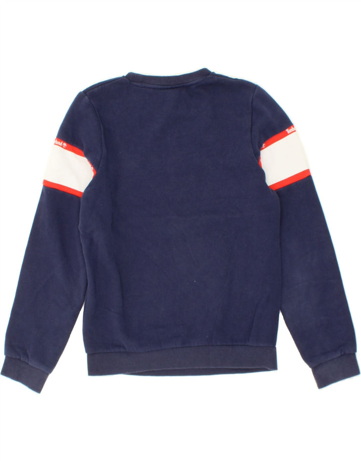 TIMBERLAND Boys Graphic Sweatshirt Jumper 13-14 Years Small  Navy Blue Vintage Timberland and Second-Hand Timberland from Messina Hembry 