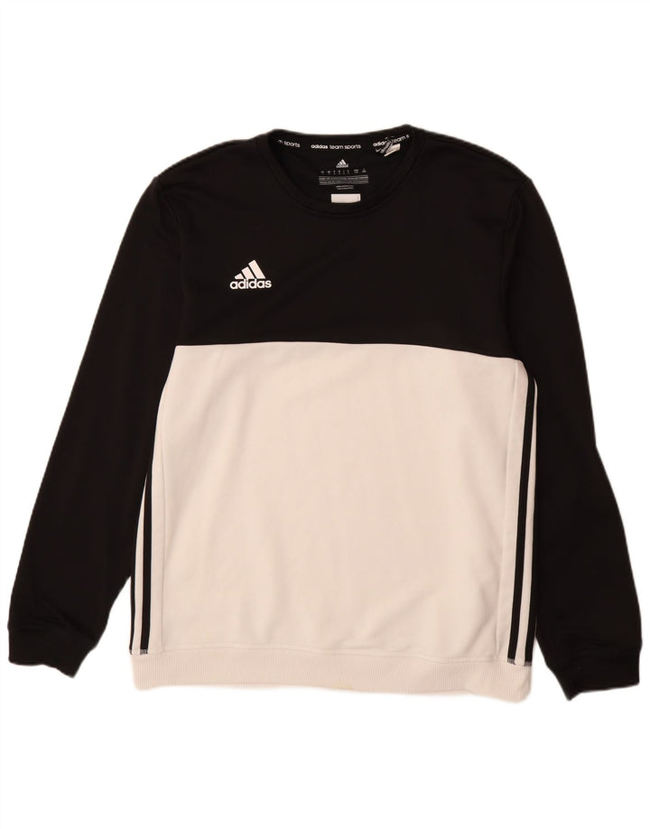 Felpa ADIDAS da uomo Climalite, grande, poliestere color block bianco