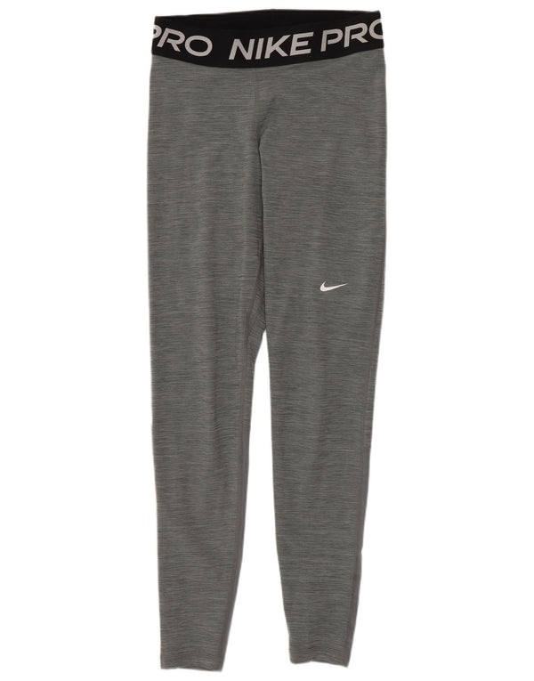 Leggings grafici Nike Dri Fit da donna UK 10 Small Grey Colourblock