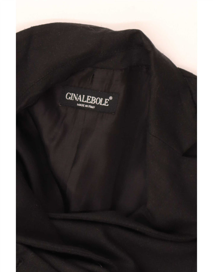 Gina Lebole Cappotto doppiopetto da donna UK 14 Medio Nero