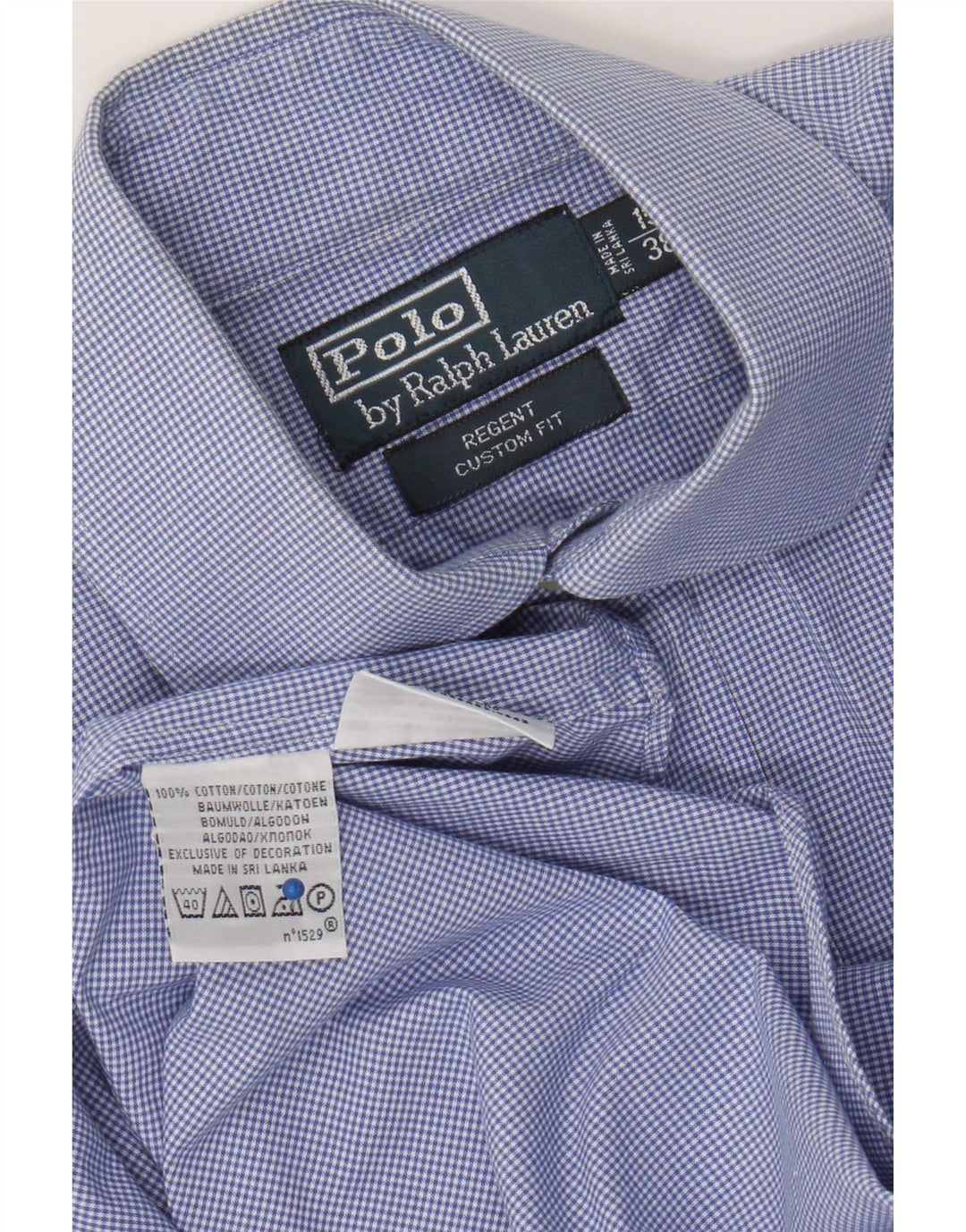 Polo Ralph Lauren Camicia Regent da uomo taglia 38 15 a quadretti blu medio