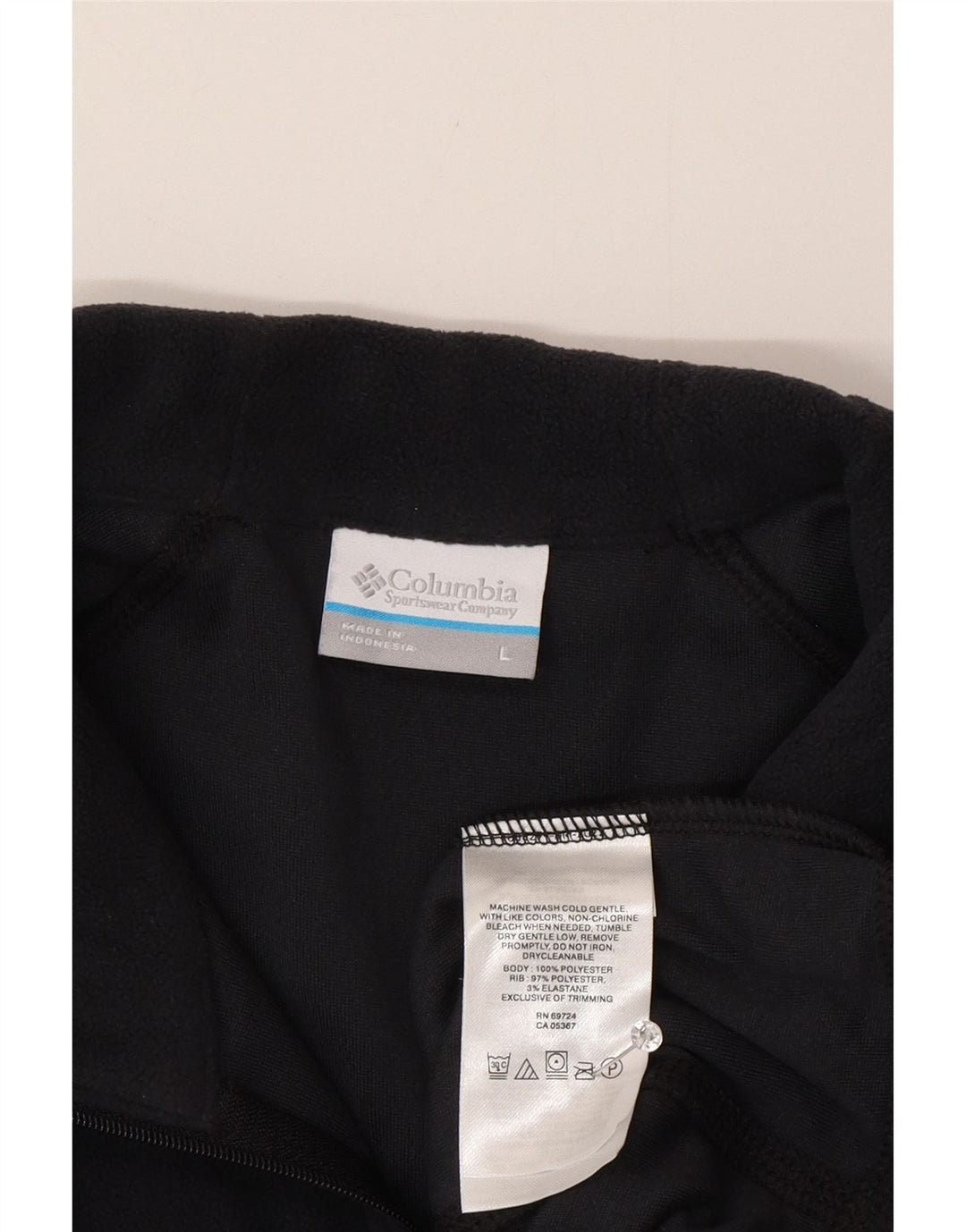 Maglione in pile da uomo con zip e collo COLUMBIA grande in poliestere blu navy