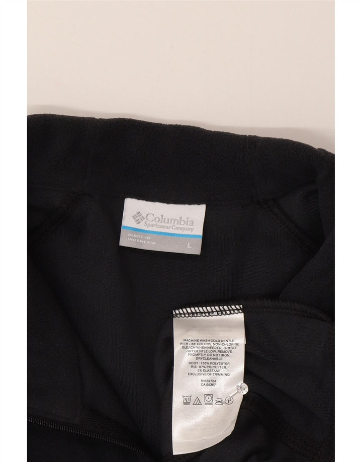 Maglione in pile da uomo con zip e collo COLUMBIA grande in poliestere blu navy